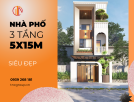 Mẫu thiết kế nhà phố 3 tầng 5x15m 