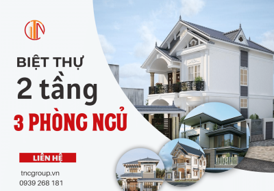 10+ Mẫu Thiết Kế Nhà Biệt Thự 2 Tầng 3 Phòng Ngủ Cực Đẹp