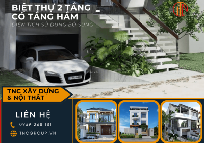 Thiết Kế Biệt Thự 2 Tầng Có Tầng Hầm Đẹp Nhất 2023