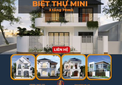 Tổng Hợp 20+ Mẫu Biệt Thự Mini 2 Tầng 70m2 Đẹp, Giá Rẻ