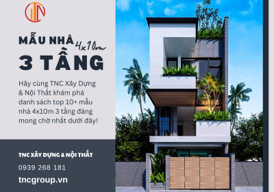 Thiết kế mẫu nhà 4x10m 3 tầng tuyệt đẹp