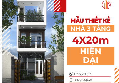 Thiết Kế Mẫu Nhà Phố 3 Tầng 4x20m Hiện Đại 3 Phòng Ngủ