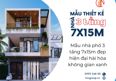 Top 10+ mẫu thiết kế nhà phố 3 tầng 7x15m đẹp hiện đại