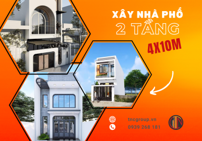 Xây Nhà Phố 2 Tầng 4x10m Siêu Đẹp