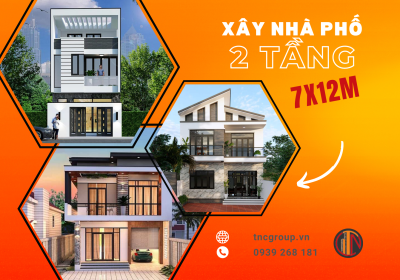 Xây Nhà Phố 2 Tầng 7x12m Rộng Rãi