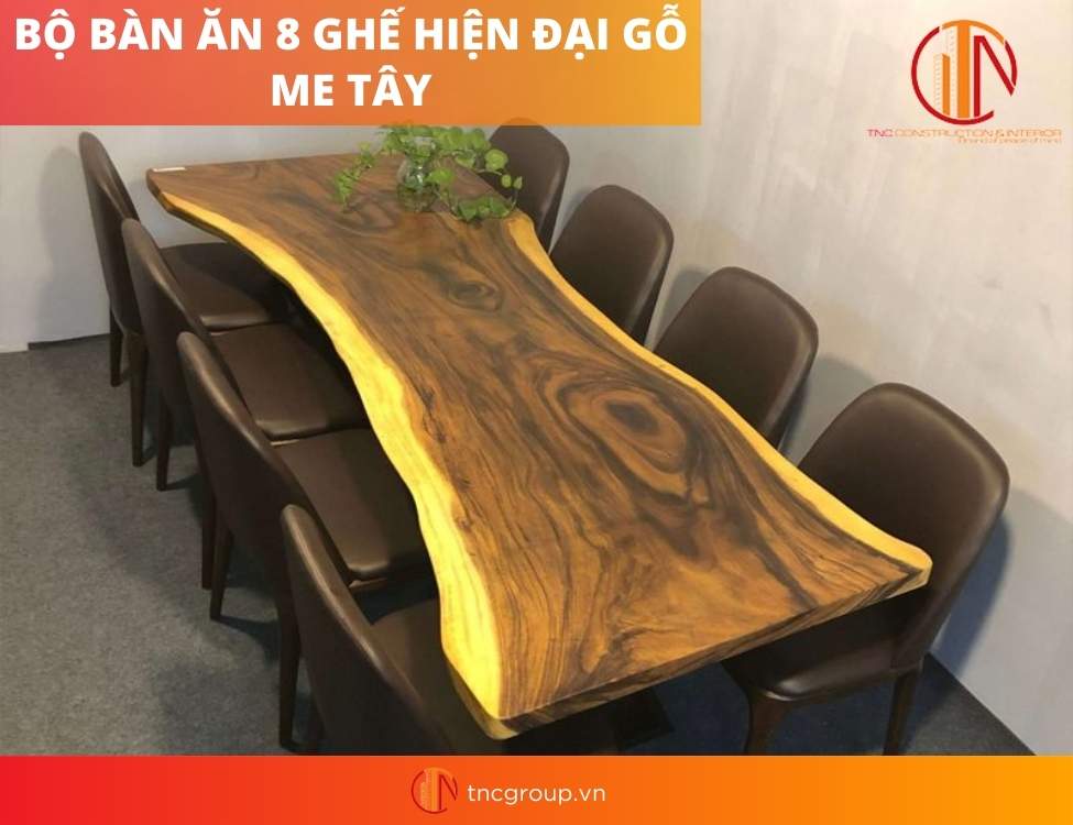 bàn ăn 8 ghế hiện đại