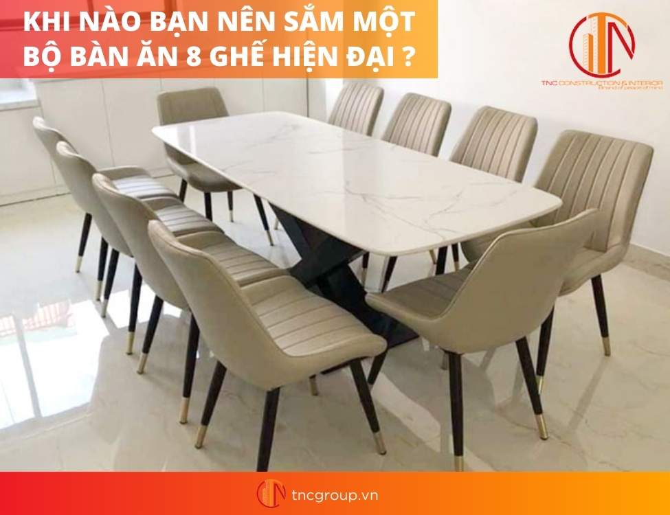 bàn ăn 8 ghế hiện đại