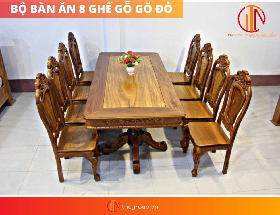 bàn ăn 8 ghế hiện đại