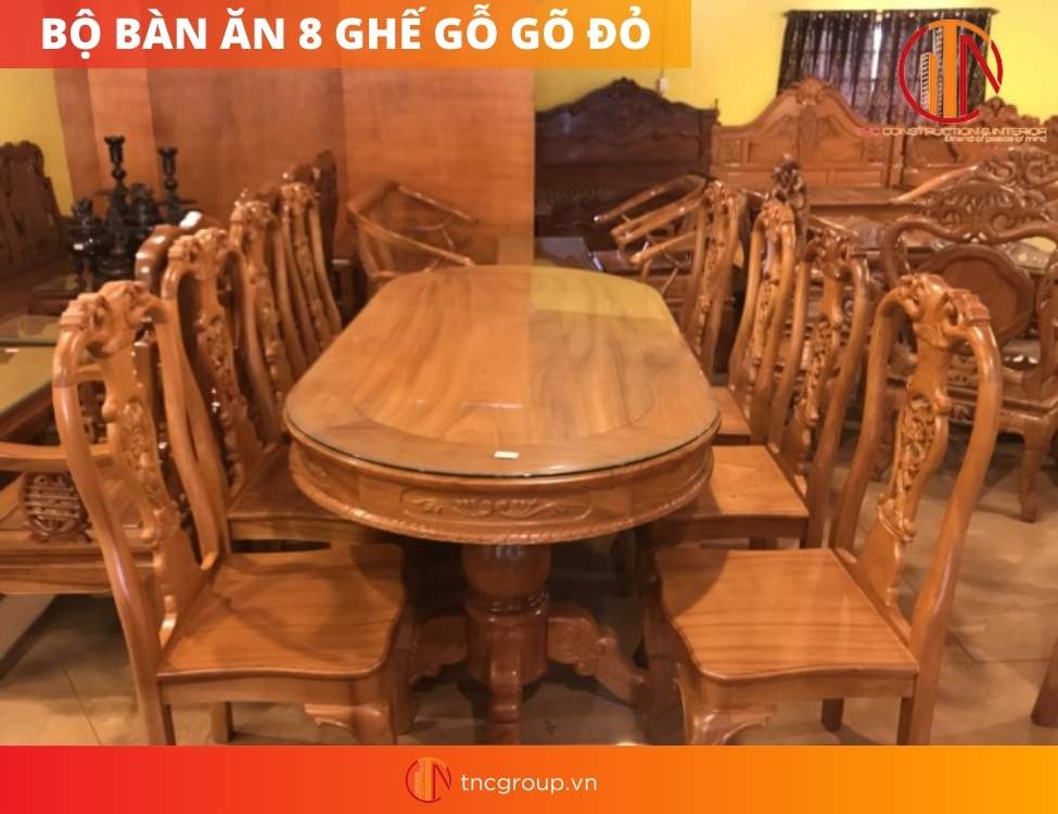 bàn ăn 8 ghế hiện đại