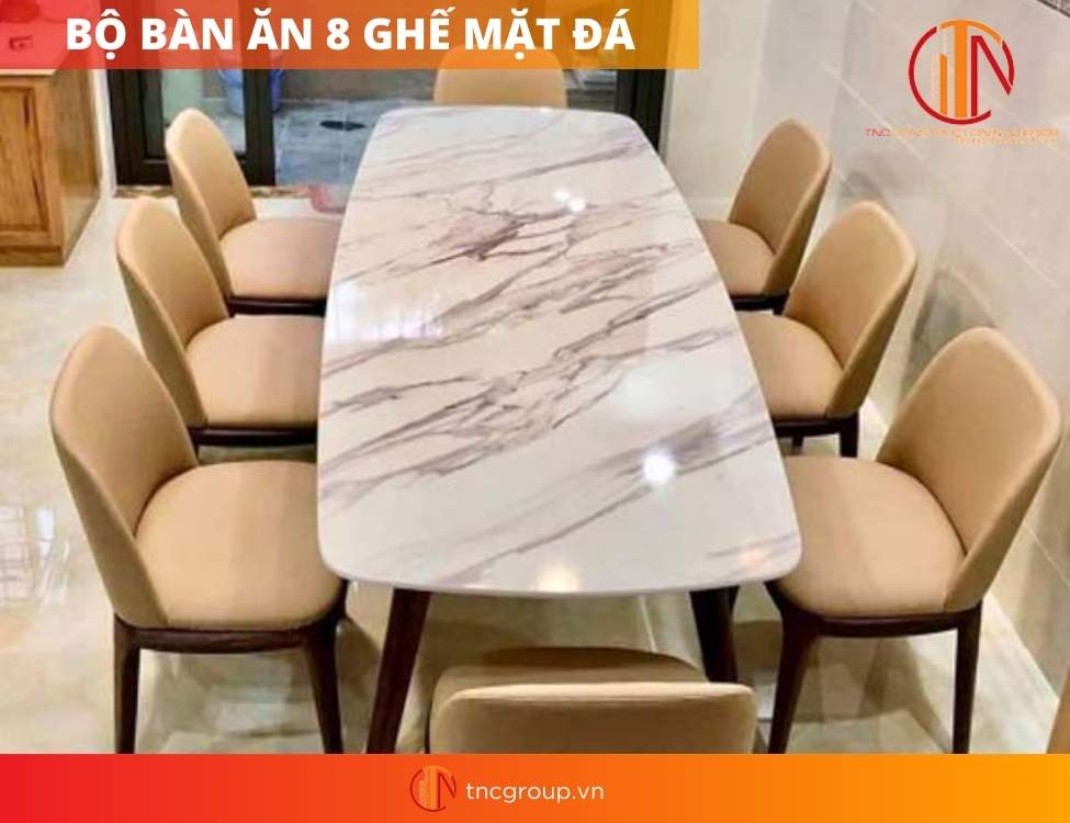 bàn ăn 8 ghế hiện đại