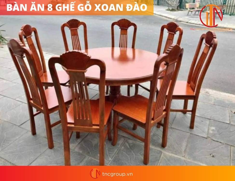 bàn ăn 8 ghế hiện đại