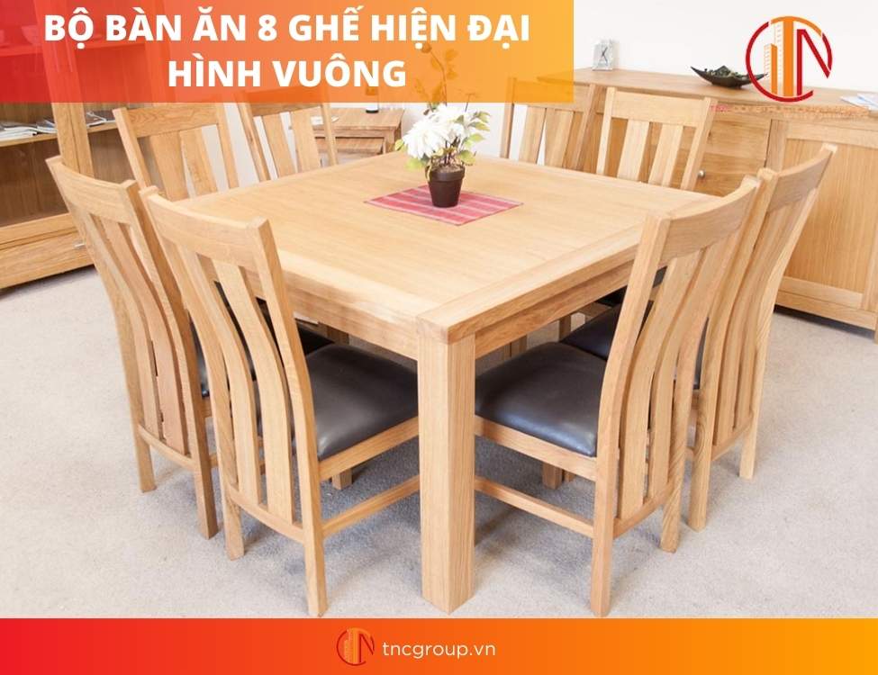 bàn ăn 8 ghế hiện đại