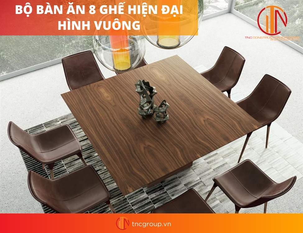 bàn ăn 8 ghế hiện đại