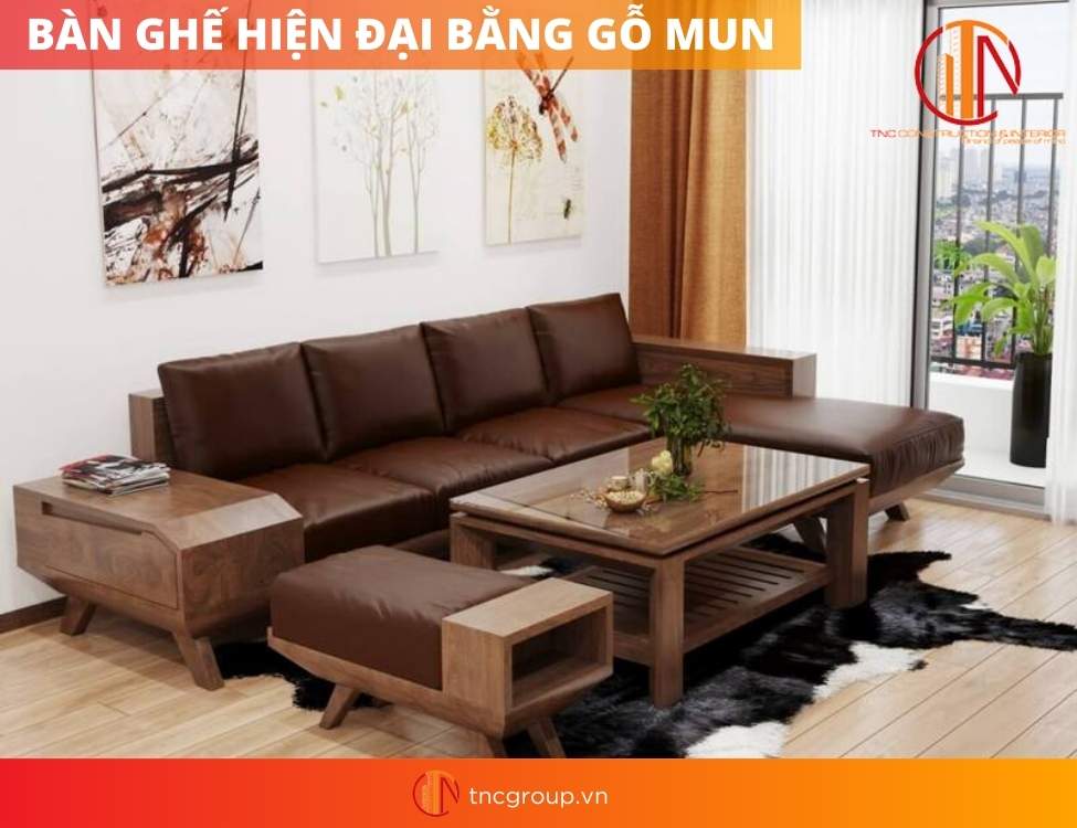 bàn ghế hiện đại bằng gỗ