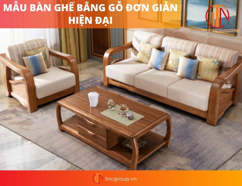 bàn ghế hiện đại bằng gỗ