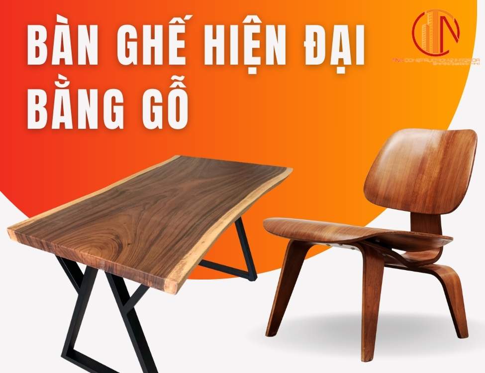 bàn ghế hiện đại bằng gỗ