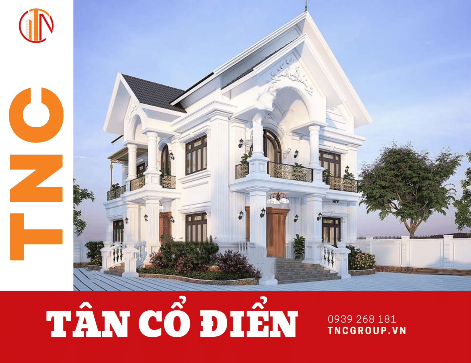 Mẫu biệt thự 2 tầng Tân cổ điển