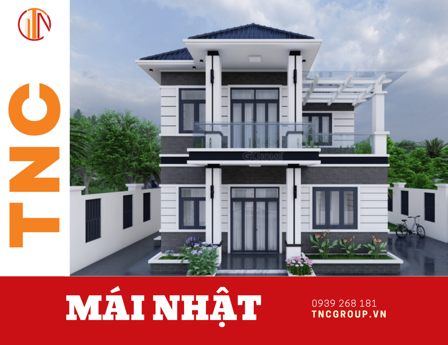 Nhà biệt thự 2 tầng Mái Nhật