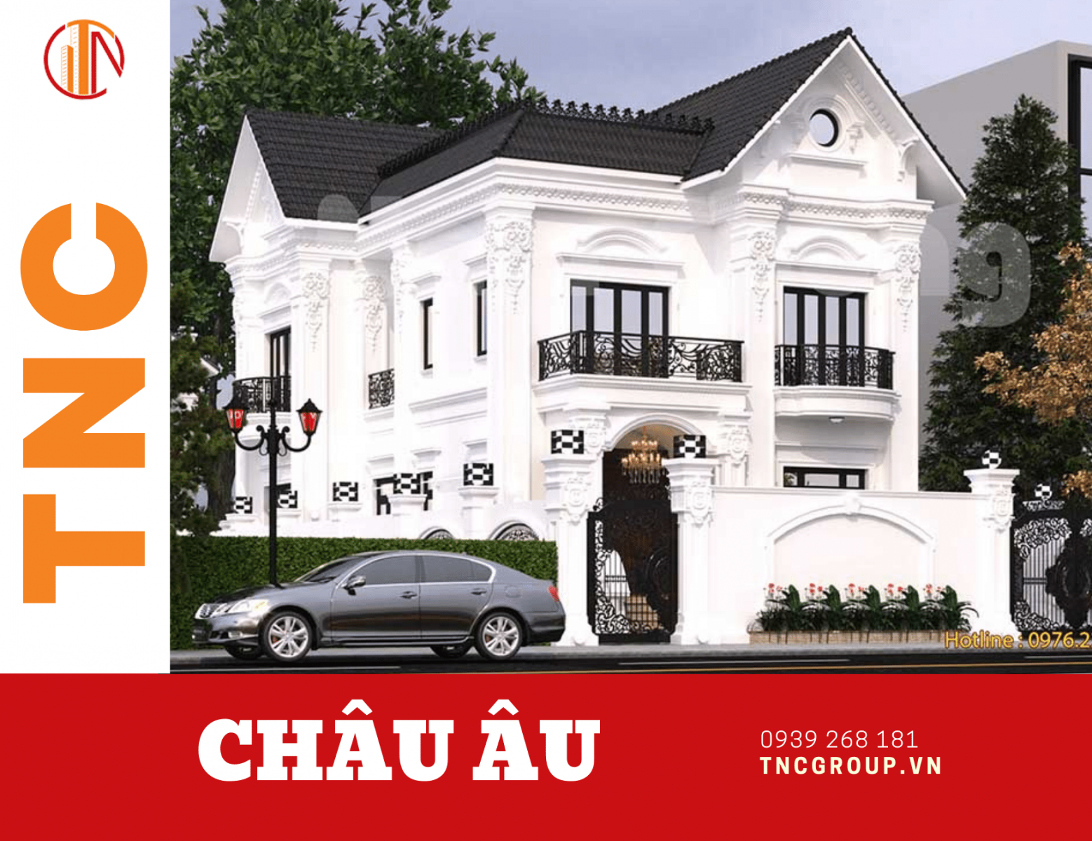 Mẫu thiết kế biệt thự vườn 2 tầng kiểu châu Âu