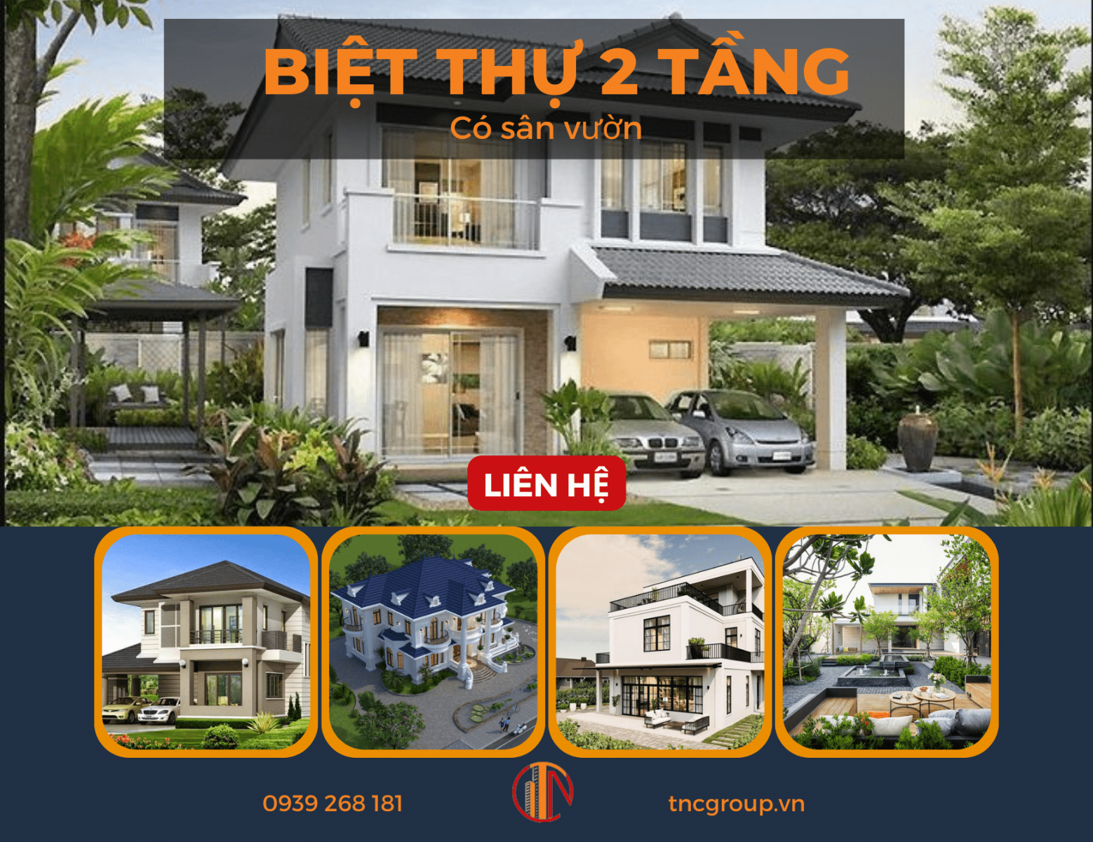 Biệt thự 2 tầng có sân vườn