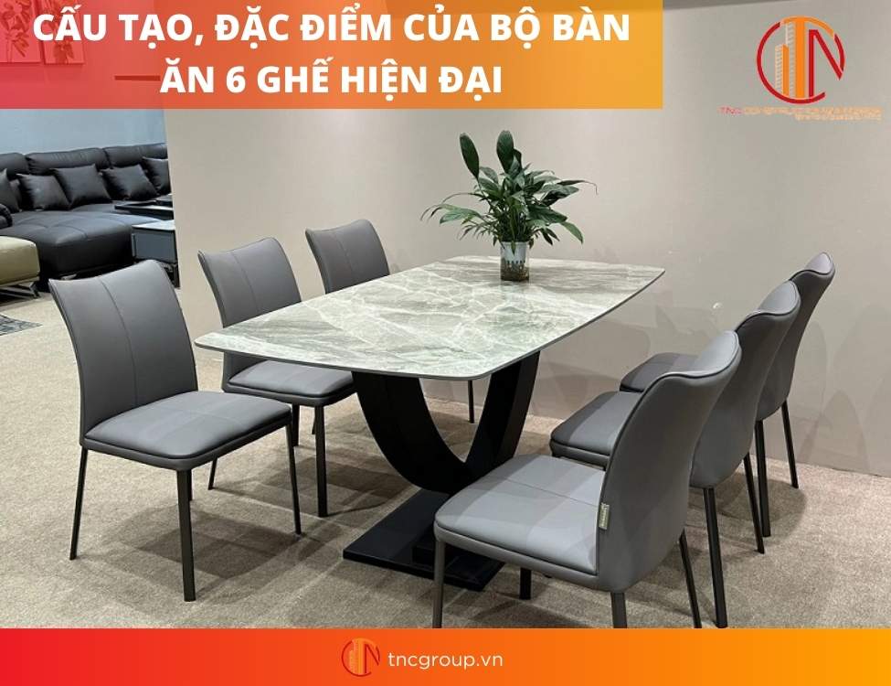 bộ bàn ăn 6 ghế hiện đại