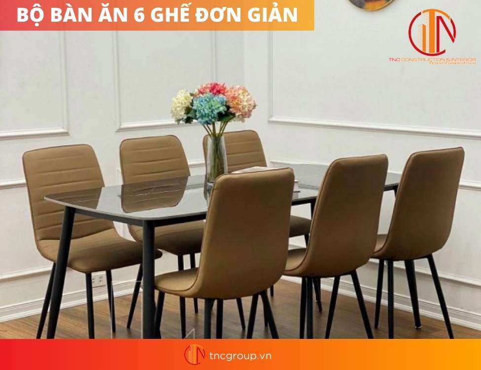 bộ bàn ăn 6 ghế hiện đại