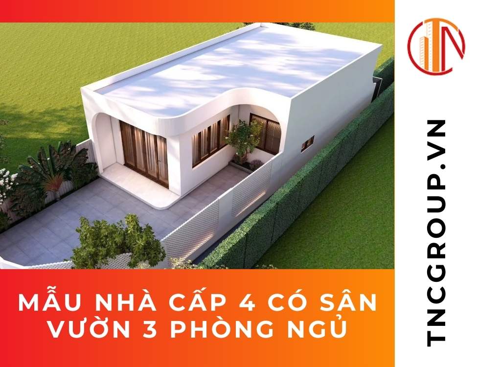 Mẫu nhà cấp 4 có sân vườn 3 phòng ngủ