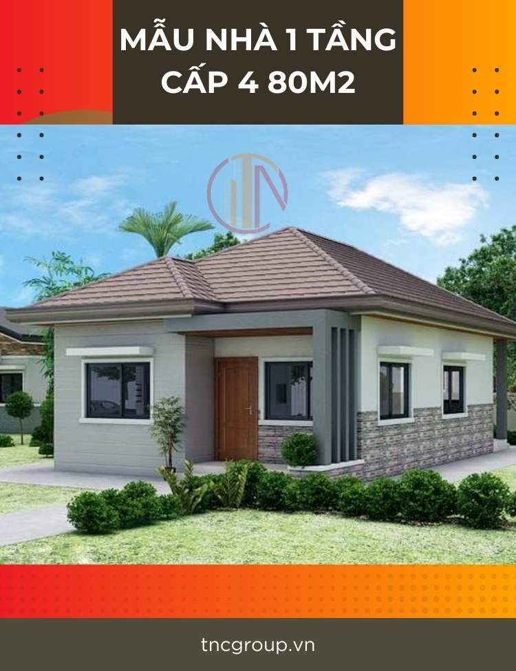 Mẫu nhà 1 tầng cấp 4 80m2