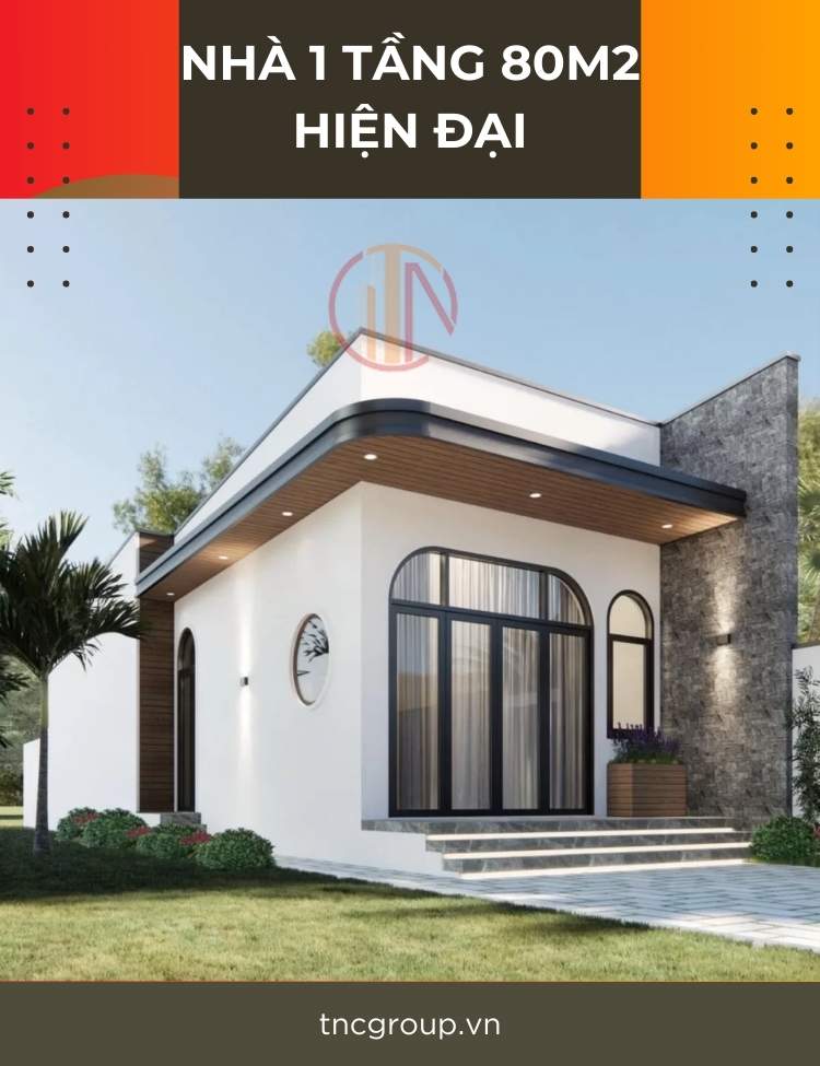 Nhà 1 tầng 80m2 hiện đại