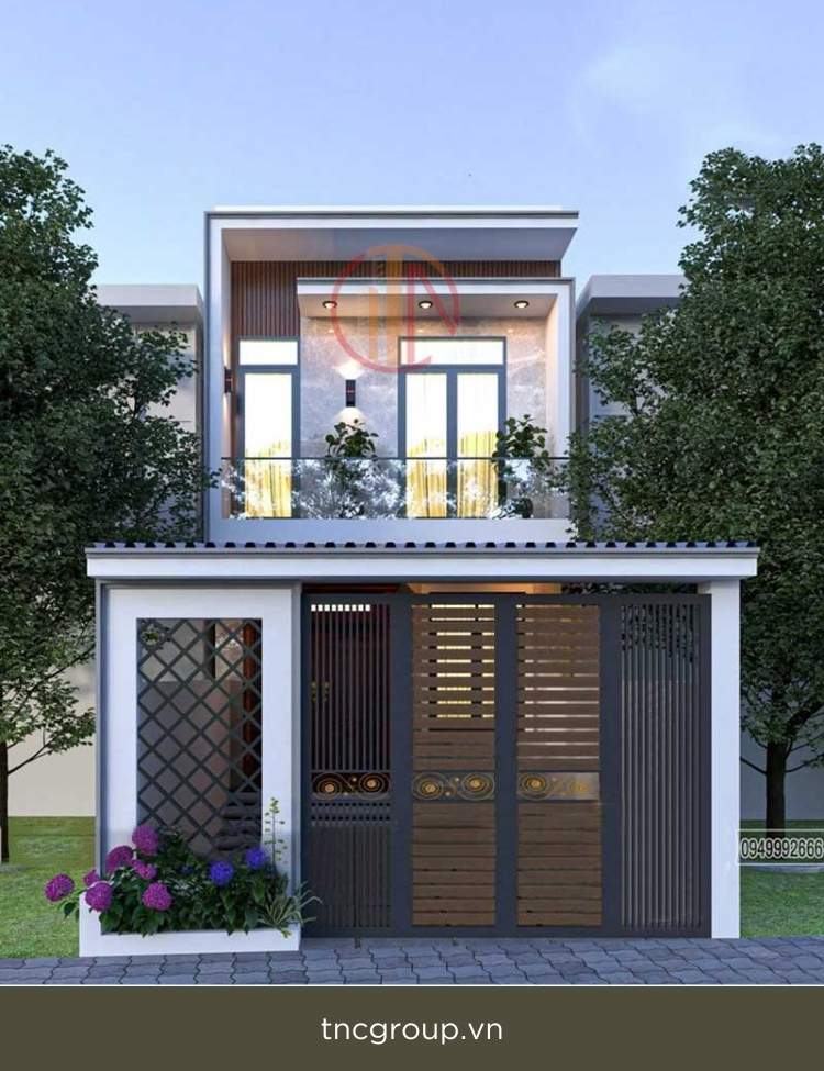 mẫu nhà 2 tầng 70m2