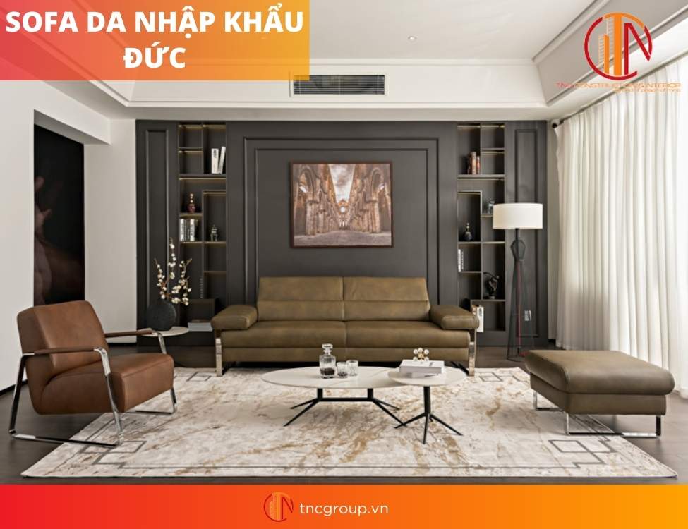 Ghế sofa da phong cách nội thất hiện đại