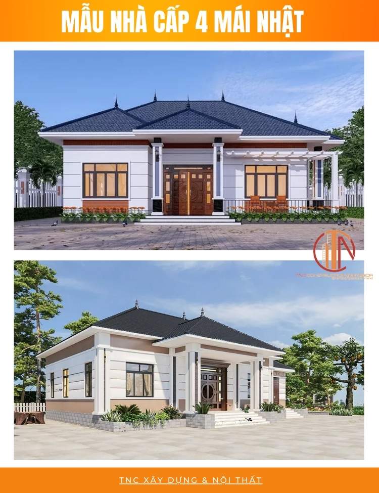 Mẫu nhà cấp 4 mái nhật