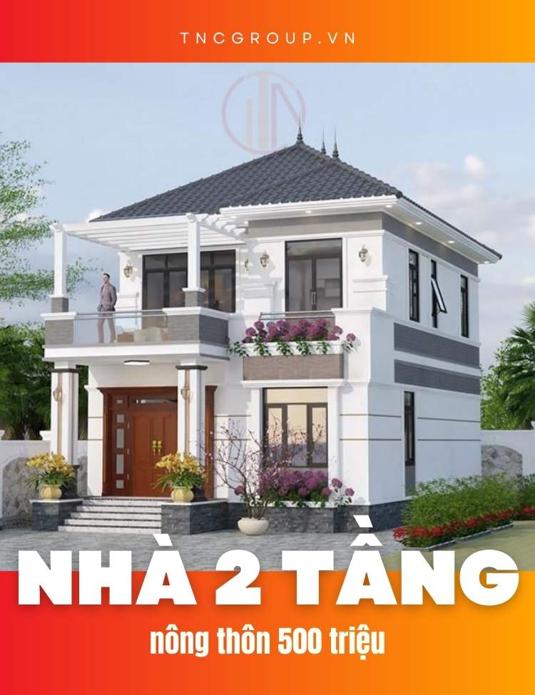 Mẫu nhà 2 tầng nông thôn 500 triệu