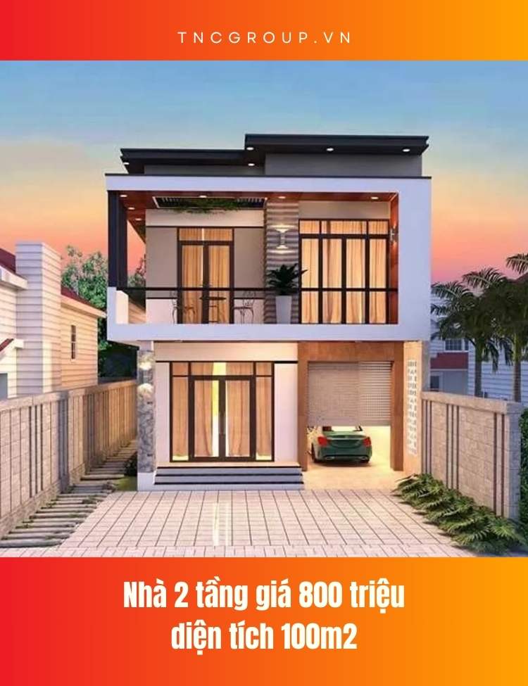 Nhà 2 tầng giá 800 triệu diện tích 100m2 