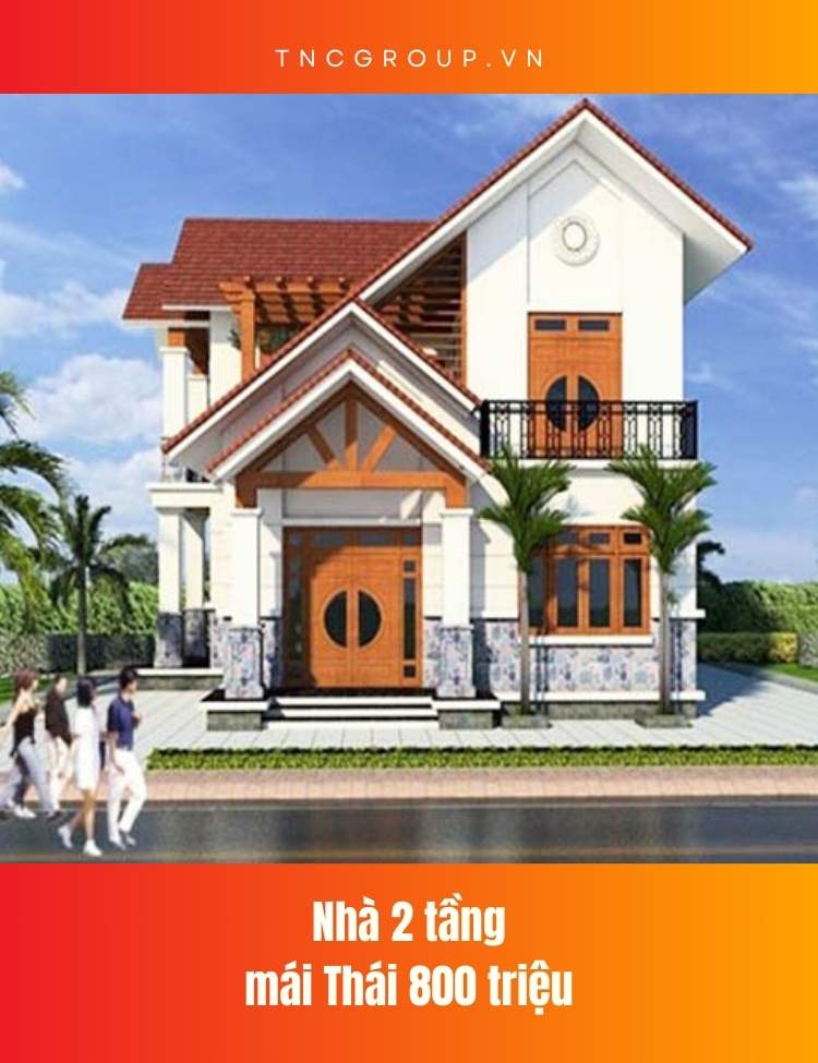 mẫu nhà 2 tầng nông thôn 800 triệu