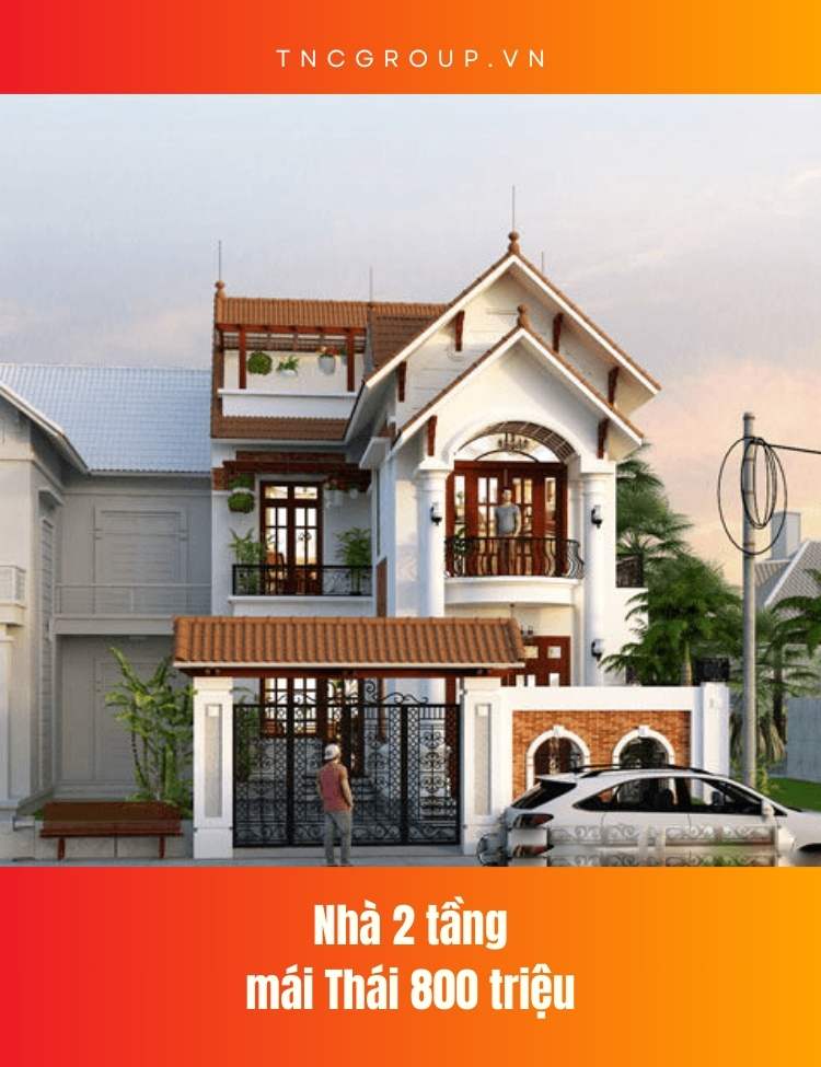 mẫu nhà 2 tầng nông thôn 800 triệu