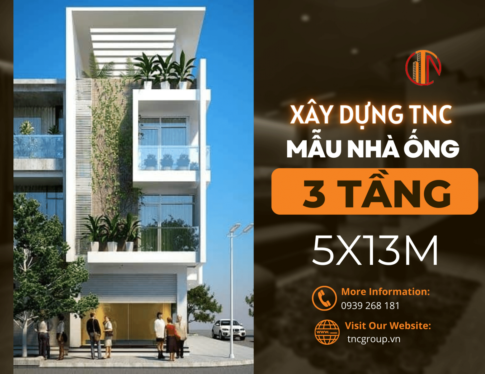 Mẫu nhà 5x13m 3 tầng