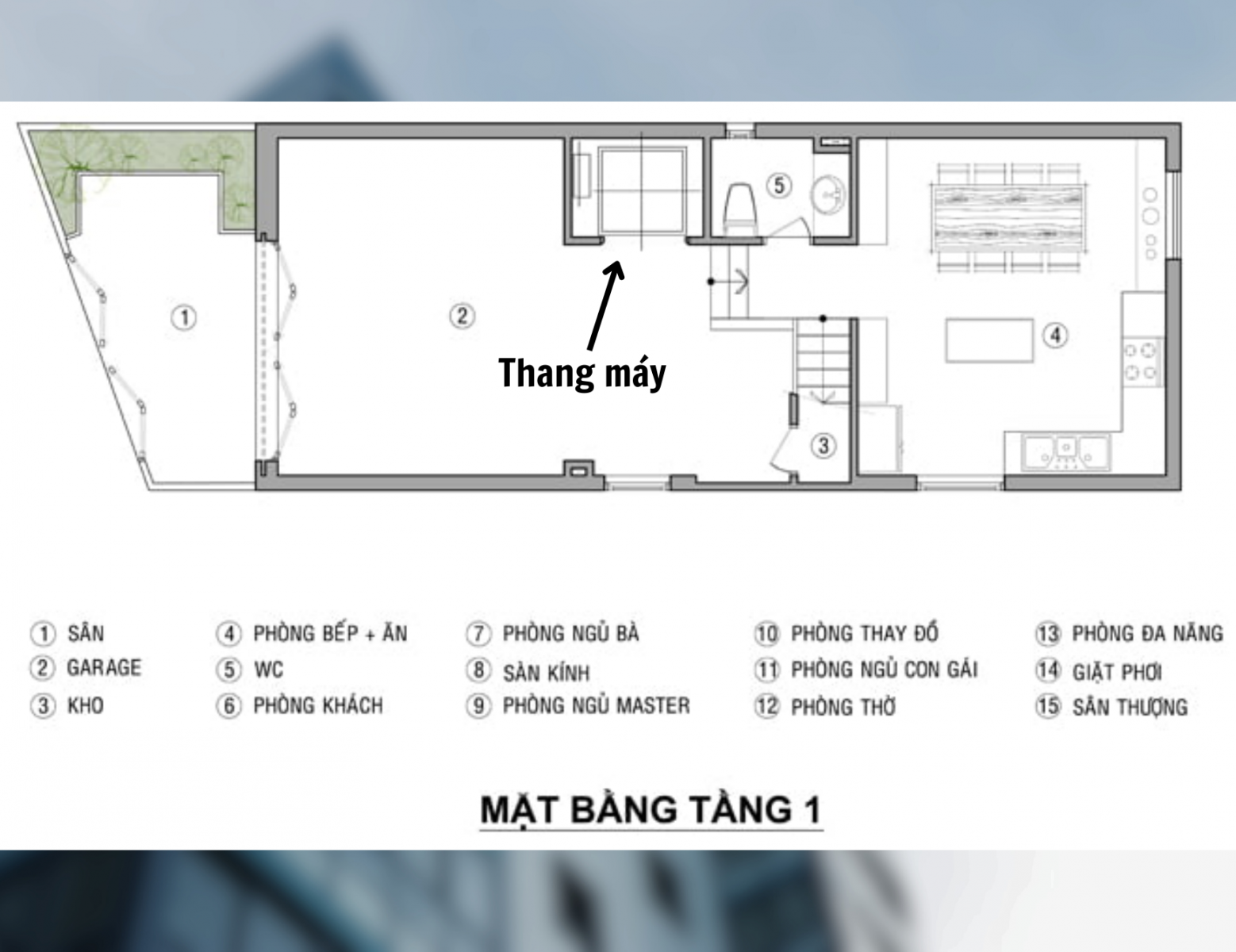 Thiết kế nhà phố 5x20 3 tầng có thang máy