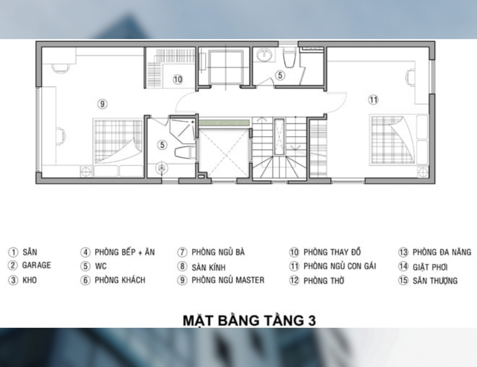 Thiết kế nhà phố 5x20 3 tầng có thang máy