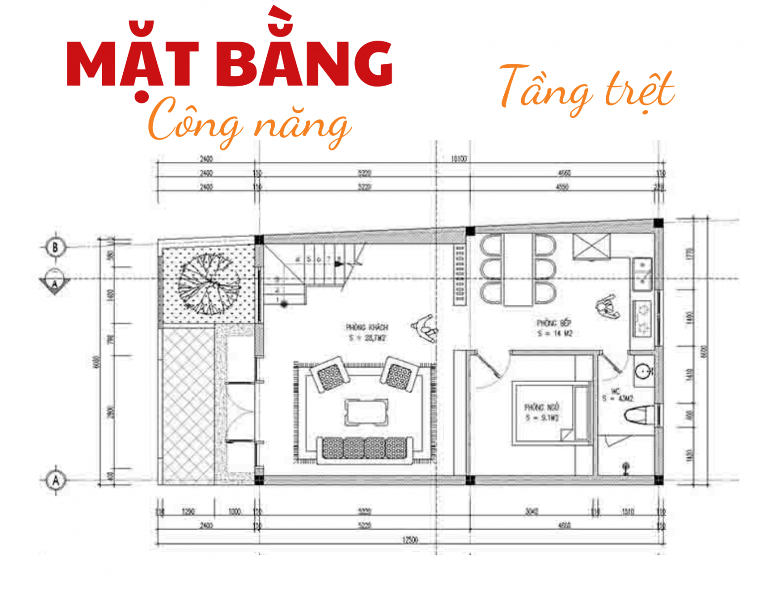 mặt bằng công năng nhà 6x10 3 tầng 5 phòng ngủ