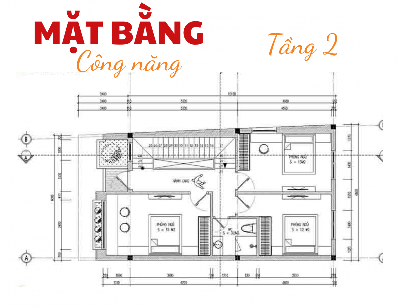 mặt bằng công năng nhà 6x10 3 tầng 5 phòng ngủ