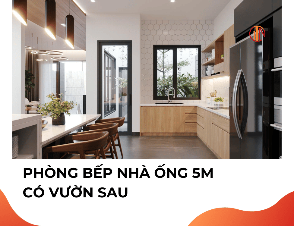 thiết kế phòng bếp nhà ống 5m