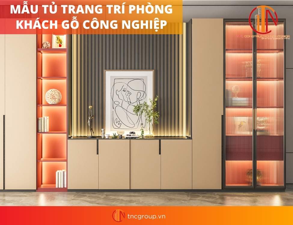 mẫu tủ trang trí phòng khách