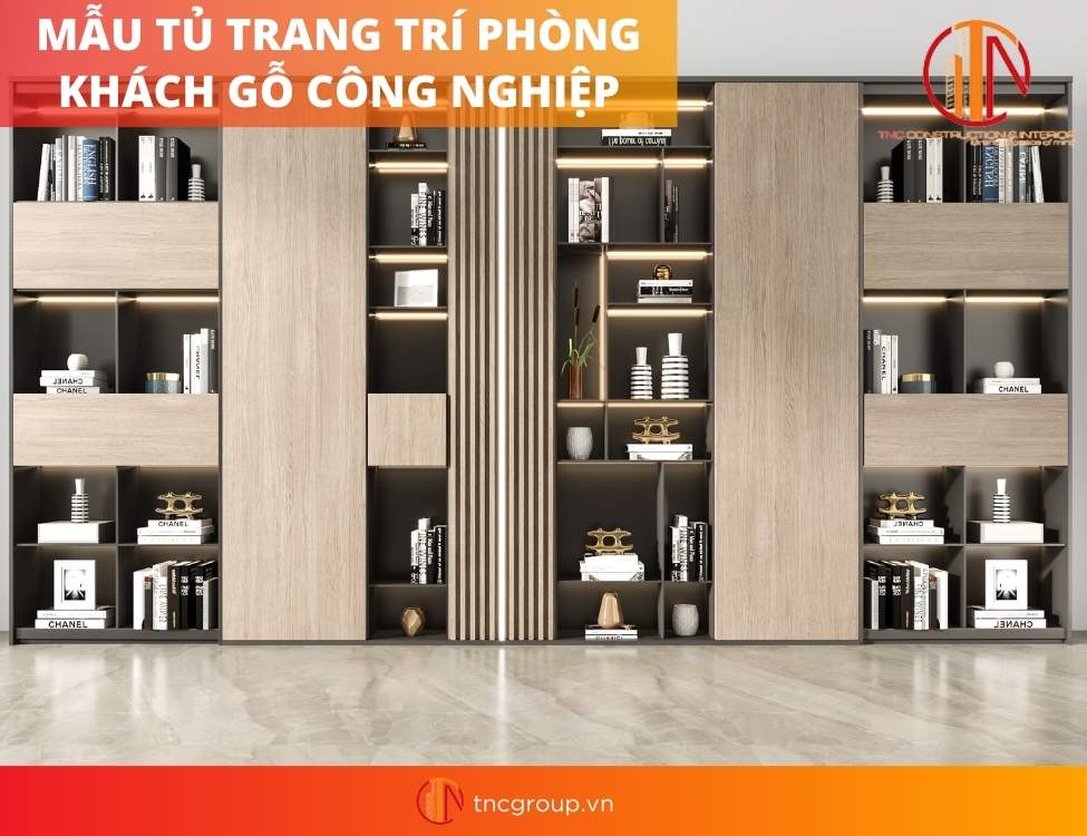 mẫu tủ trang trí phòng khách