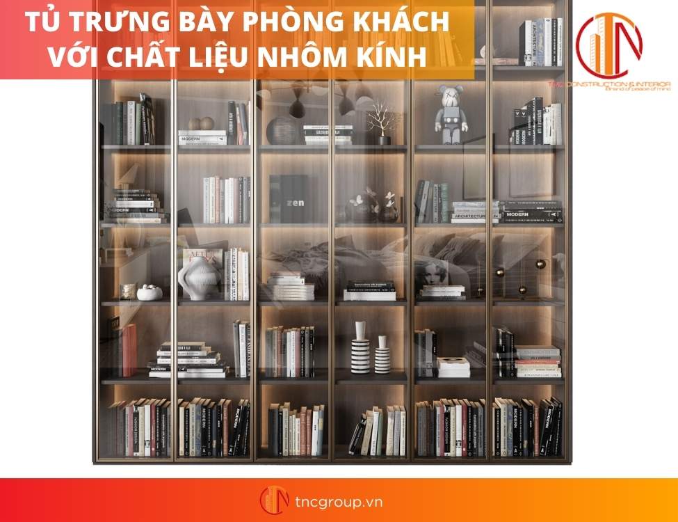 mẫu tủ trang trí phòng khách