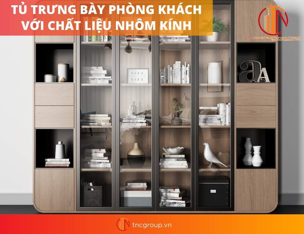 mẫu tủ trang trí phòng khách