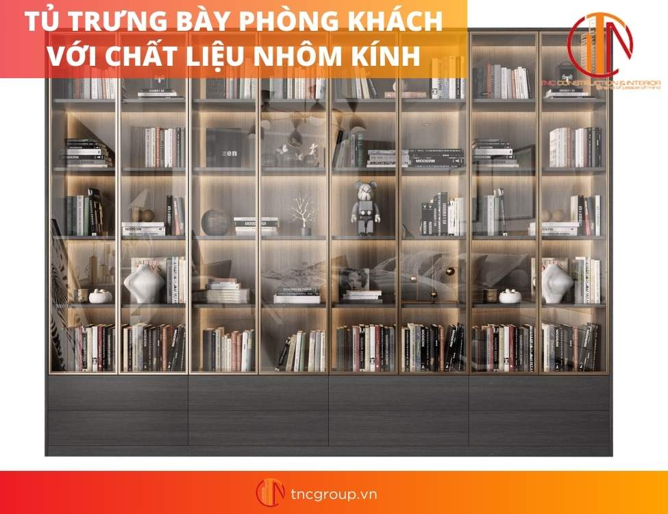 mẫu tủ trang trí phòng khách