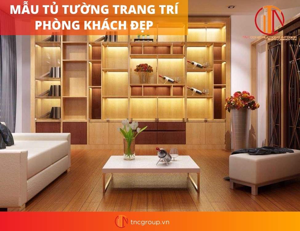 mẫu tủ trang trí phòng khách