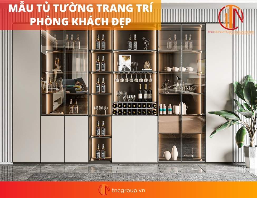 mẫu tủ trang trí phòng khách