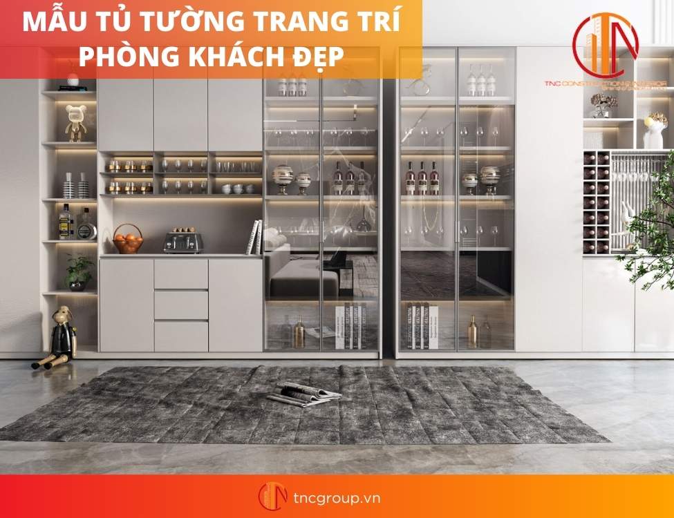 mẫu tủ trang trí phòng khách